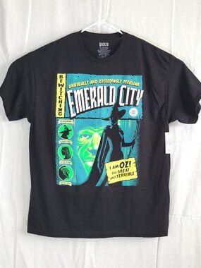 Wicked Emerald City Oz T-Shirt Size XL Black Graphic Broadway Musical NWT